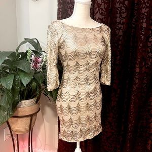 Crystal Doll Sequined Bodycon Dress, Sz Med